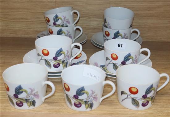 Nine Limoges citronella coffee cups and saucers